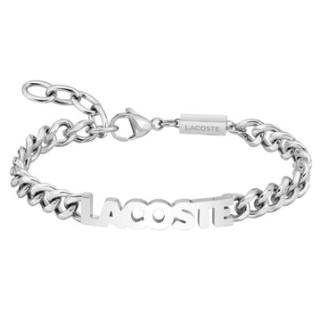 Ατσάλινο βραχιόλι Lacoste 2040476 ανδρικό σε ασημί χρώμα από ανοξείδωτο ατσάλι με ρυθμιζόμενο μήκος 19-22cm.